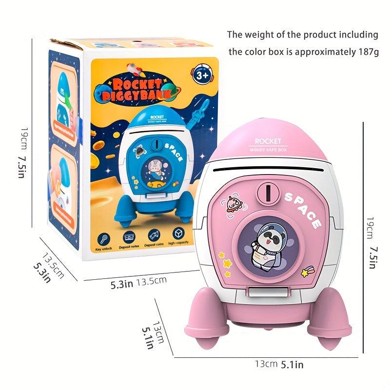 Kids' Space Rocket Piggy Bank Toy for Saving Money