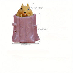 Evil Squirrel Tree Stump Mouse Squeeze Small Toy