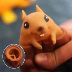 Evil Squirrel Tree Stump Mouse Squeeze Small Toy