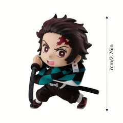 5pcs Ghost Slayer Anime Character Toy Fans Collection for Kids