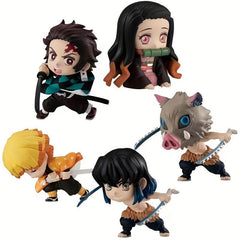 5pcs Ghost Slayer Anime Character Toy Fans Collection for Kids