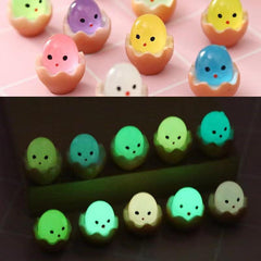 2/4/6pcs Shelled Egg Glow in the Dark DIY Resin Crafts Luminous Toy Decor