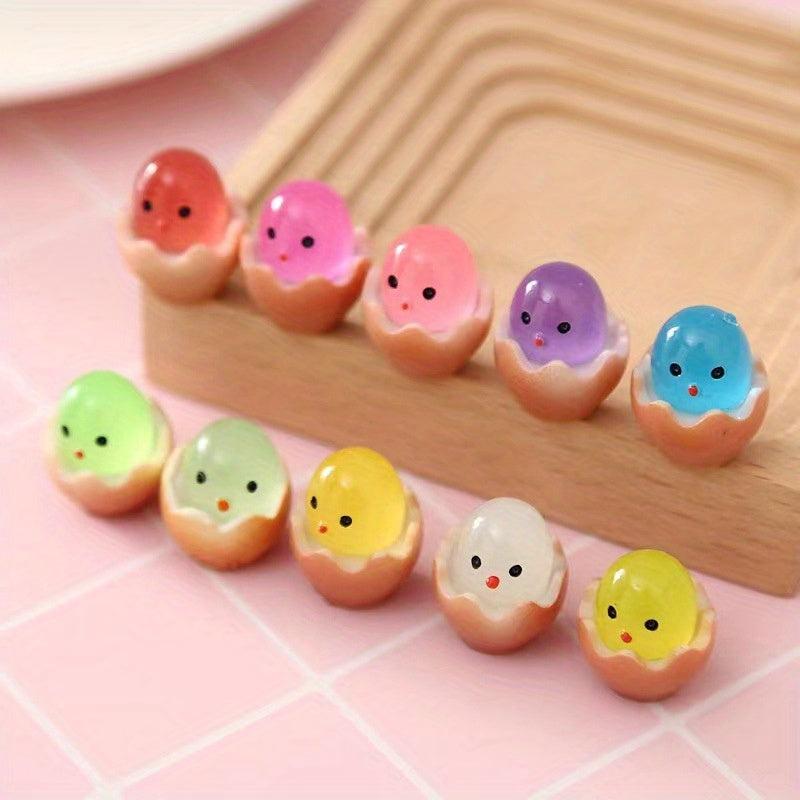 2/4/6pcs Shelled Egg Glow in the Dark DIY Resin Crafts Luminous Toy Decor