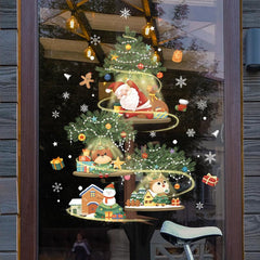 Christmas Decoration Stickers Snowman Wreath Xmas Year Door Wall Party Decor