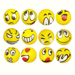 12pcs Sponge Balls Happy Face Expression Balls Mood Balls Funny Squeeze Balls