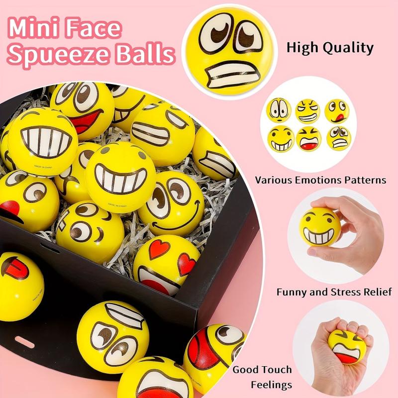 12pcs Sponge Balls Happy Face Expression Balls Mood Balls Funny Squeeze Balls