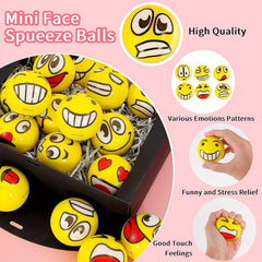 12pcs Sponge Balls Happy Face Expression Balls Mood Balls Funny Squeeze Balls