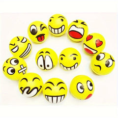 12pcs Sponge Balls Happy Face Expression Balls Mood Balls Funny Squeeze Balls