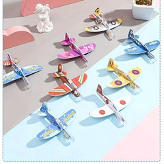 10pcs Mini Foam Airplane DIY Puzzle Educational Toy Kindergarten Gift