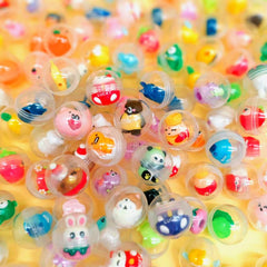 100pcs 32mm Transparent Twist Egg Ball Toy Pen Sleeve Toy Small Gift