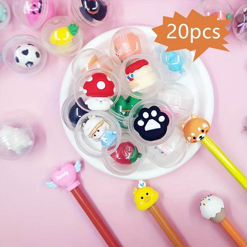 100pcs 32mm Transparent Twist Egg Ball Toy Pen Sleeve Toy Small Gift