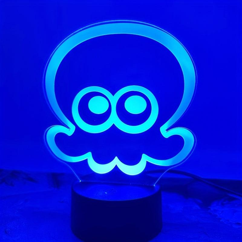 Octopus 3D Night Light Colorful Touch Bedroom Lamp