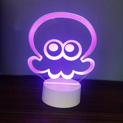 Octopus 3D Night Light Colorful Touch Bedroom Lamp