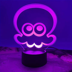 Octopus 3D Night Light Colorful Touch Bedroom Lamp