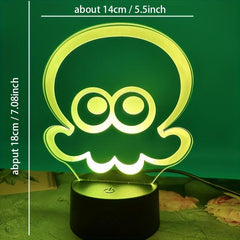 Octopus 3D Night Light Colorful Touch Bedroom Lamp