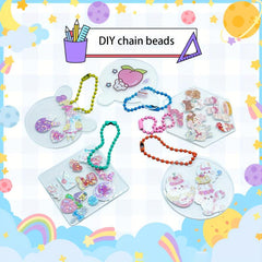DIY Little Deer Bracket Set Keychain with Bead Chain & Decorations