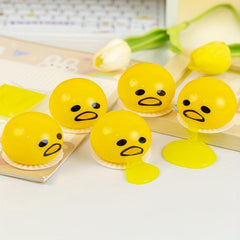 5pcs Vomiting Egg Yolk Decompressing Toys Stress Balls Slime Sensory Toys