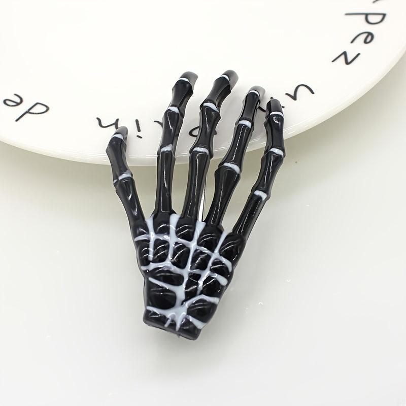 2 Pcs Halloween Skeleton Hand Bone Hair Clip Horror Hair Clip