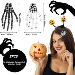 2 Pcs Halloween Skeleton Hand Bone Hair Clip Horror Hair Clip