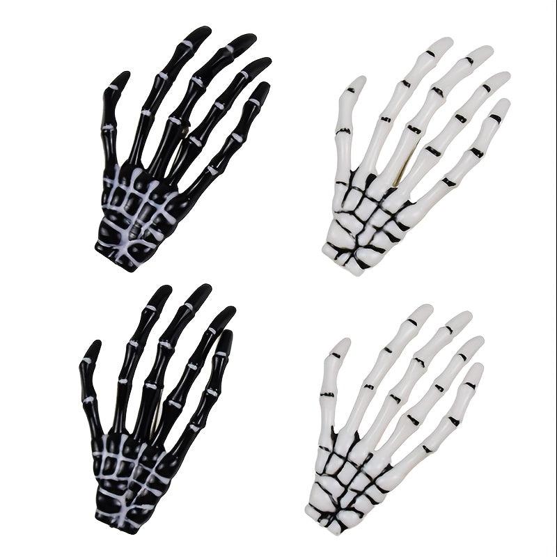 2 Pcs Halloween Skeleton Hand Bone Hair Clip Horror Hair Clip
