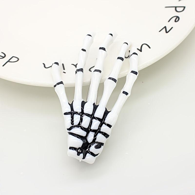 2 Pcs Halloween Skeleton Hand Bone Hair Clip Horror Hair Clip