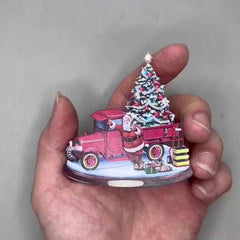1pc Christmas Bus Acrylic Decorative Pendant Car Accessories
