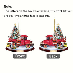 1pc Christmas Bus Acrylic Decorative Pendant Car Accessories