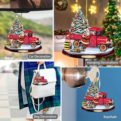 1pc Christmas Bus Acrylic Decorative Pendant Car Accessories