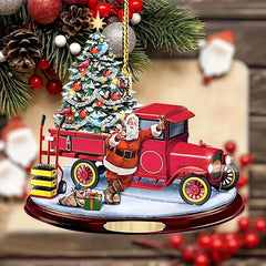 1pc Christmas Bus Acrylic Decorative Pendant Car Accessories