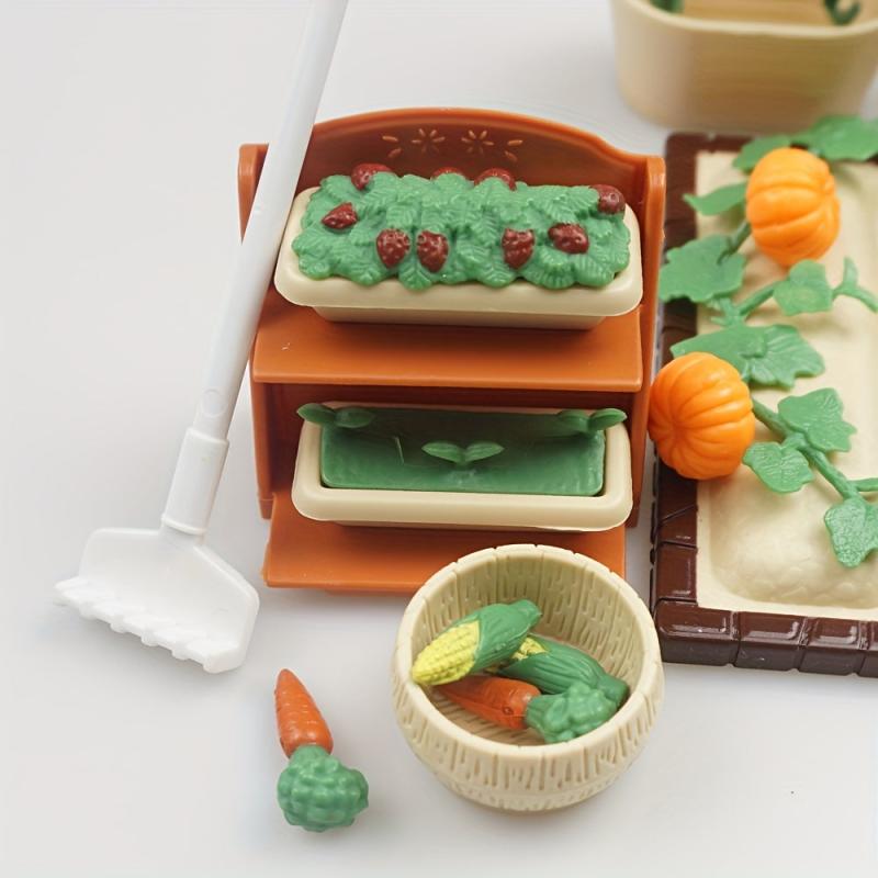 30pcs Mini DollHouse Garden Set Forest Family Kitchen Garden Growing Toy