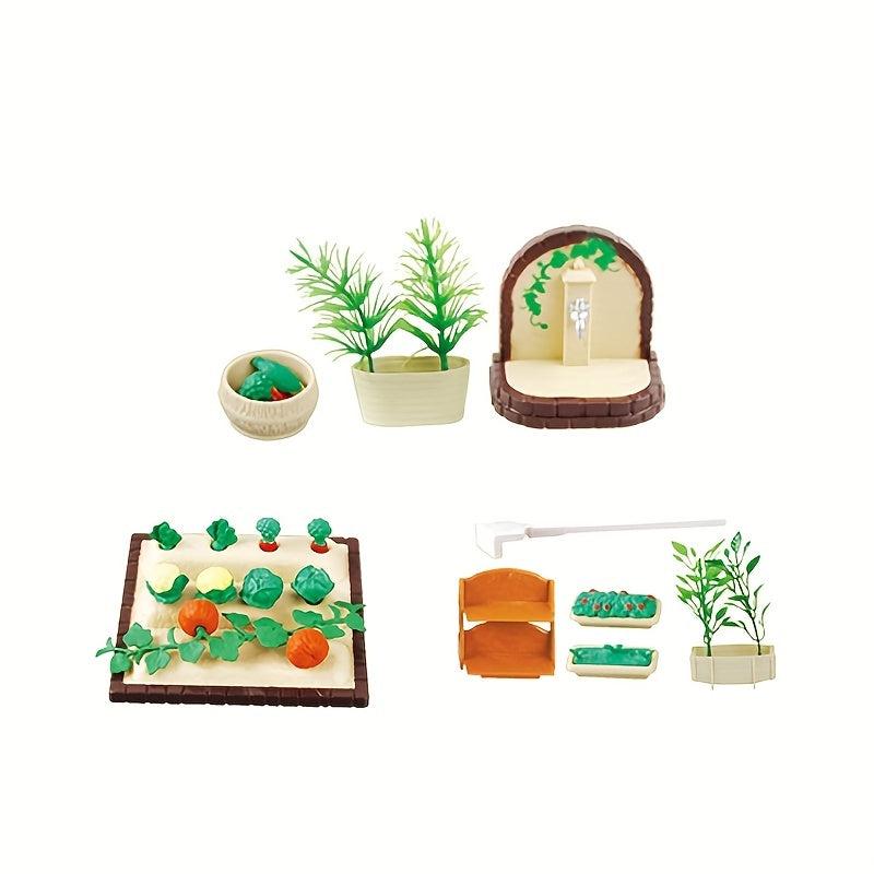 30pcs Mini DollHouse Garden Set Forest Family Kitchen Garden Growing Toy
