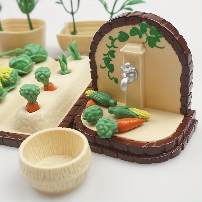 30pcs Mini DollHouse Garden Set Forest Family Kitchen Garden Growing Toy