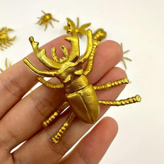 12pcs Golden Insect Models Spider Beetle Unicorn Butterfly Bee Dragonfly