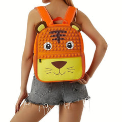 Cartoon Animal Plush Backpack for Girls in School Season