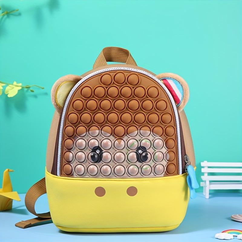 Cartoon Animal Plush Backpack for Girls in School Season