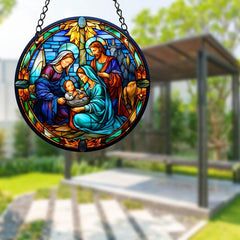Jesus Stained Acrylic Window Suncatcher Ornament Outdoor Decor