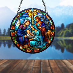 Jesus Stained Acrylic Window Suncatcher Ornament Outdoor Decor