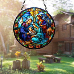 Jesus Stained Acrylic Window Suncatcher Ornament Outdoor Decor