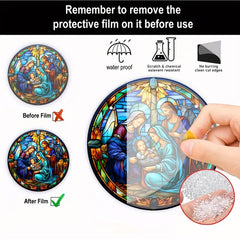 Jesus Stained Acrylic Window Suncatcher Ornament Outdoor Decor