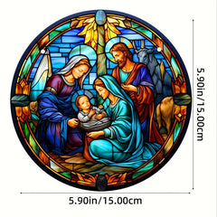 Jesus Stained Acrylic Window Suncatcher Ornament Outdoor Decor