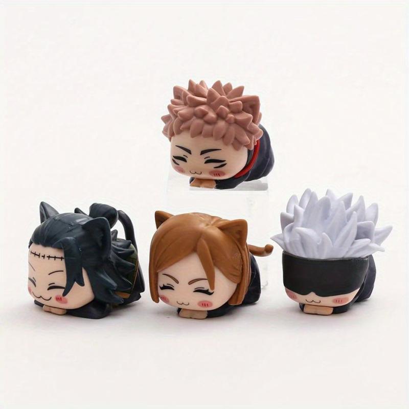 4pcs Anime Sleep Cat Figure Toys Dolls Ornaments Christmas Birthday Gift
