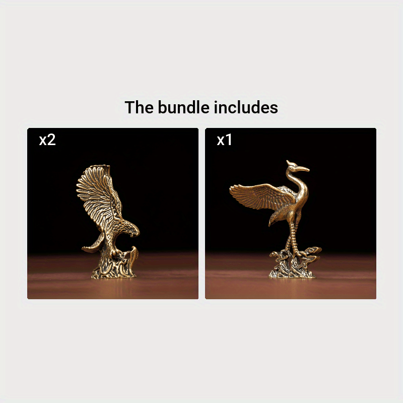 Brass Crane Eagle Metal Statue Metal Crafts Desktop Small Ornaments