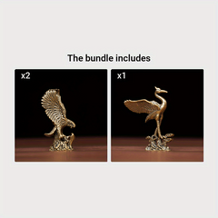 Brass Crane Eagle Metal Statue Metal Crafts Desktop Small Ornaments