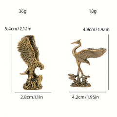 Brass Crane Eagle Metal Statue Metal Crafts Desktop Small Ornaments