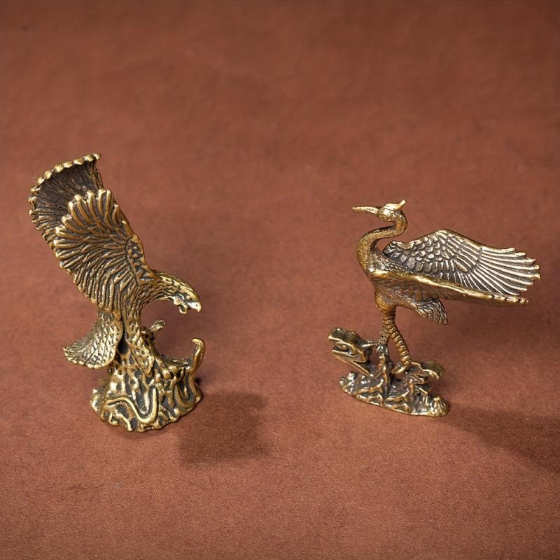 Brass Crane Eagle Metal Statue Metal Crafts Desktop Small Ornaments
