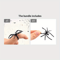 Gothic Punk Spider Webs Opening Ring Dark Animal Trick Toys