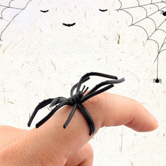 Gothic Punk Spider Webs Opening Ring Dark Animal Trick Toys