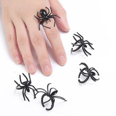 Gothic Punk Spider Webs Opening Ring Dark Animal Trick Toys
