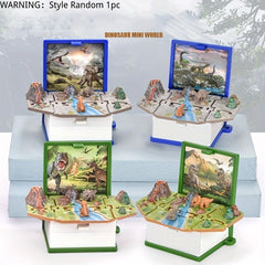 3D Deformation Toy Dinosaur Key Chain Creative Book