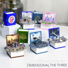 3D Deformation Toy Dinosaur Key Chain Creative Book